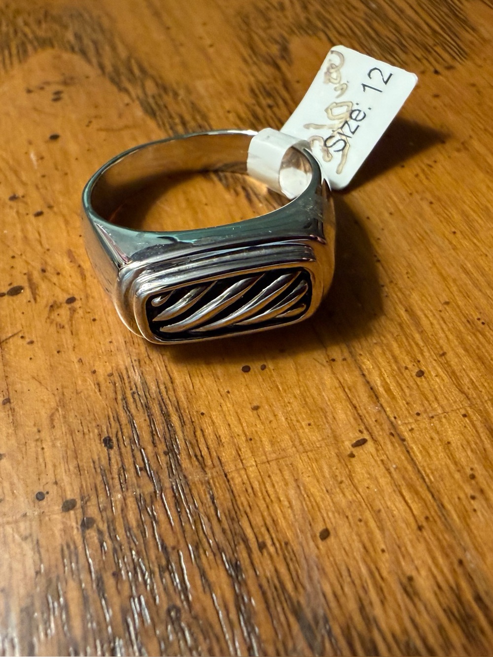 Parklane Sterling Silver Men's Signet Ring in Silver size 12